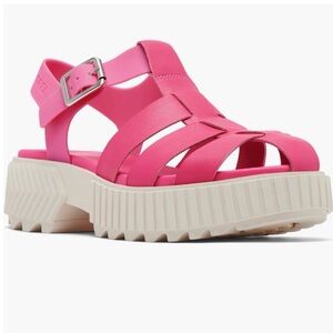 Sorel Women's Ona Streetworks Fisherman Mid Sandals NWOT Pink/Off White SIZE 12